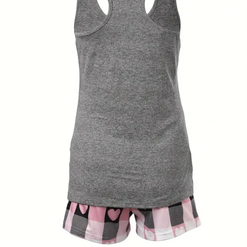 Casual Heart & Letter Print Pajama Set